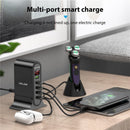 USLION USB-Ladegerät mit 5 Anschlüssen, HUB, Multi-USB-Ladestation, Dock, Desktop, Wand, Zuhause, LED-Anzeige, universelle neue Ladegeräte, EU-US-UK-Stecker
