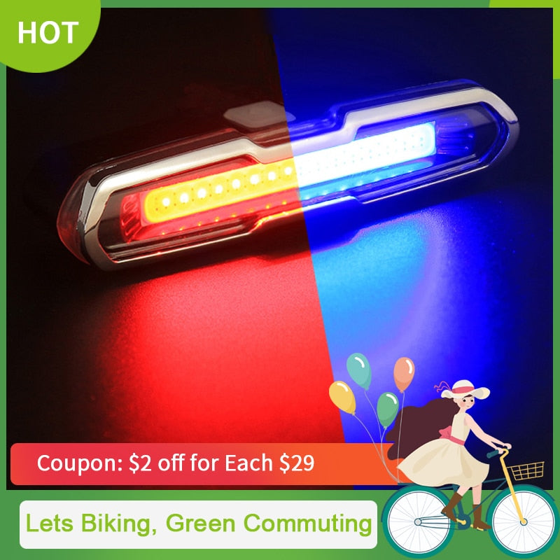 Bicycle waterproof taillight riding taillight LED USB rechargeable mountain bike bicycle light taillight helmet light multi-mode