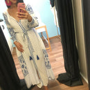 Jastie Bahia Maxi vestido Mujer verano otoño manga larga bordado Vintage vestido largo 2022 Boho playa Hippie Vestidos sueltos Mujer