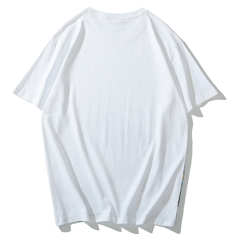 Marca de moda japonesa Ukiyo-e Kanagawa sea wave trend algodón cuello redondo personalidad retro hombres verano manga corta camiseta