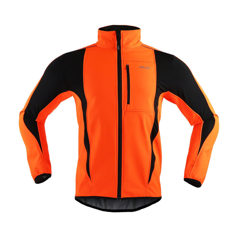 Arsuxeo-chaqueta reflectante de invierno para hombre, cortavientos, impermeable, térmica, polar, para deportes al aire libre, MTB, chaqueta para bicicleta, ropa