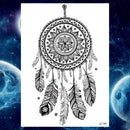 Pegatinas de tatuaje temporal de estilo veraniego, pluma de flor rosa para mujer, tatuajes falsos para hombre, tatuajes artísticos para brazo corporal, Lobo Tribal, León, Henna