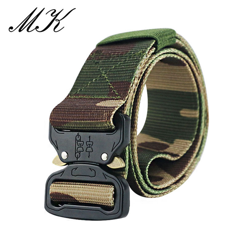 Military Equipment Combat Tactical Belts for Men Army Training Nylon Metal Buckle Waist Belt Outdoor Hunting Waistband