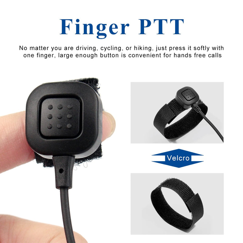 Retevis Throat Mic Walkie-Talkie Headset Transceiver Covert Tube Finger PTT Earpiece For Kenwood Baofeng UV 5R UV 82 RT622 RB618