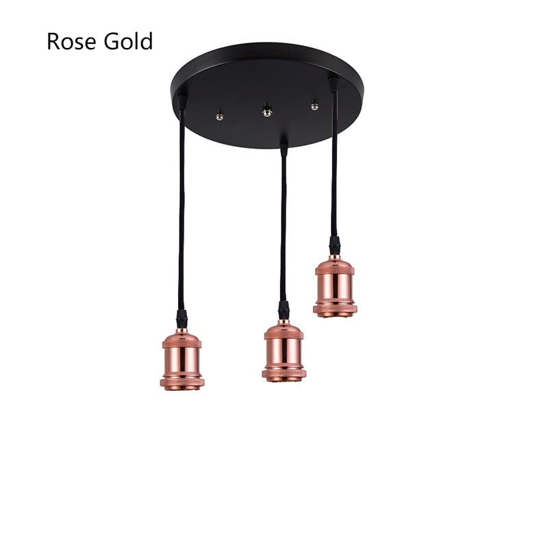 Retro Industrial Loft LED Bar Lámpara colgante E27 Socket Luces colgantes Aluminio Comedor Luces colgantes Cocina Lámparas colgantes