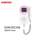 CONTEC Fetal Doppler  Heart Beat Monitor Backlight LCD Pink Colour with 2Mhz 3mhz 8Mhz Probe Baby Heart Beat Monitor Probe