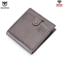 Billetera BULLCAPTAIN de cuero genuino para hombre, monedero pequeño, billetera corta Retro, billetera multifunción informal británica