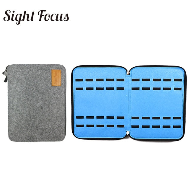 Sight Focus Uhren-Organizer-Box aus Filz mit 40 Fächern, Grau, Uhren-Aufbewahrungstasche, doppellagige Uhrenarmband-Organizer-Halterungstasche