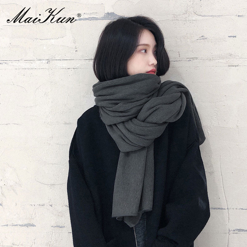 Maikun dicker warmer Schal für Frauen reine Farbe Damen Nachahmung Kaschmir schwarzer Schal weiblicher Winter, um Ahawl zu erhöhen