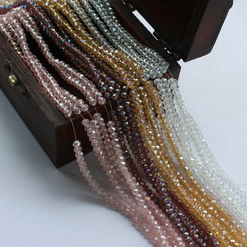 STENYA 4 * 3 mm Kristall Tschechische Perlen Rondelle Form Mix Farbe Schmuckzubehör Lariat Ohrringe Armband Halskette Zubehör Dekor