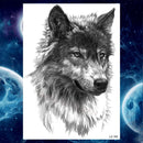 Pegatinas de tatuaje temporal de estilo veraniego, pluma de flor rosa para mujer, tatuajes falsos para hombre, tatuajes artísticos para brazo corporal, Lobo Tribal, León, Henna