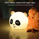 Panda Bear Dog LED Night Light Touch Sensor Colorful Rechargeable Bedroom Silicone Animal Lamp for Children Baby Sleeping Gift
