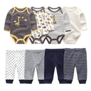 2022 Cotton Baby Girl Clothes Bodysuits+Pants Baby Sets Newborn Clothing Sets Autumn Winter Baby Boy Clothes Roupa de bebe