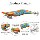 10pcs/box Luminous Squid fishing bait hooks Wooden Shrimp jigs Fishing Lures hook 12g 15g  Artificial bait with double layer box