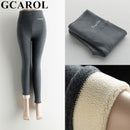 GCAROL Women Thick Fleece Legging High Waist Letters Legging Pants Stretch Winter Seamless Fitness Can Be Worn Below Zero