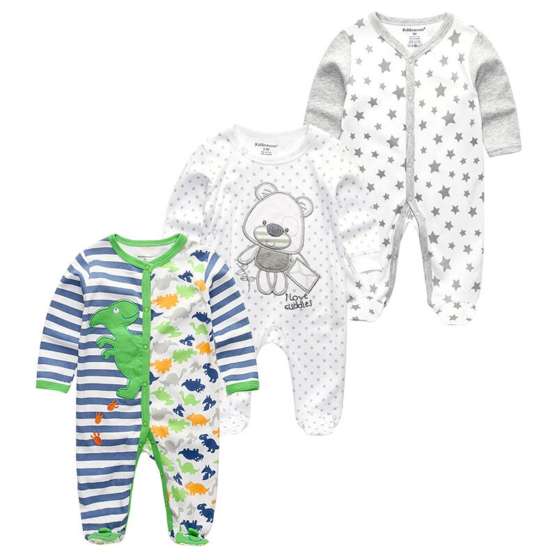 2020 Newborn Cotton 3PCS Baby Boy Clothes Romper Autumn 0-12M Baby Girl Clothes Full Sleeve Girls Baby Clothing Roupas de bebe