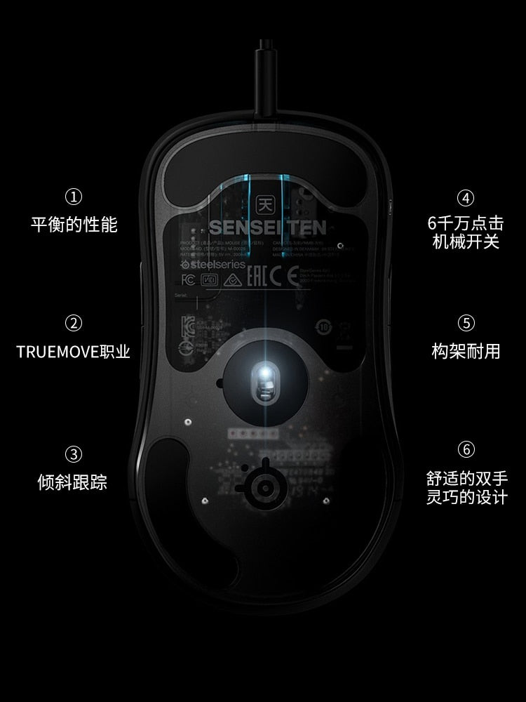 SteelSeries Sensei Ten Gaming Mouse 18,000 CPI TrueMove Pro Sensor óptico 8 botones Interruptores mecánicos Iluminación RGB