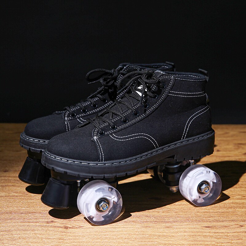 New Style Patines Adult Double-Row Roller Skates Four-Sheel  Adult Men Women Outdoor Roller Shoes