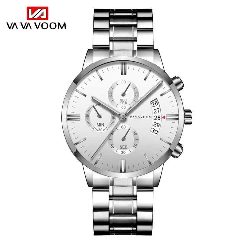 Stainless Steel Men Watches Luxury Top Brand Fashion Casual Dress Quartz Wristwatch Relogio Masculino Business Calendar Watches