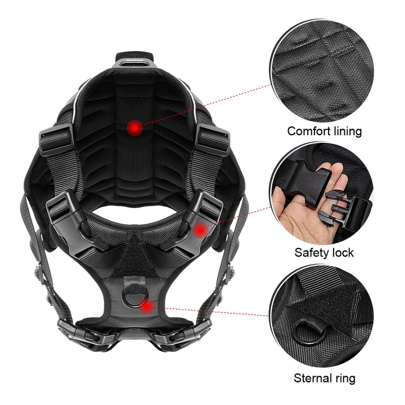 Military Tactical Dog Harness Nylon Reflective Working Dog Harness Adjustable Training For Medium Large Dogs German Shepherd