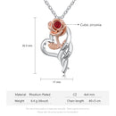 JewelOra Personalized Name Engraving Rose Flower Pendant Necklace Customized 12 Colors Birthstone Necklace Valentines Day Gift