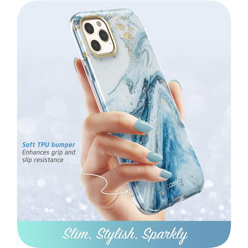 i-Blason For iPhone 11 Pro Max Case 6.5 inch (2019) Cosmo Full-Body Glitter Marble Bumper Case with Built-in Screen Protector