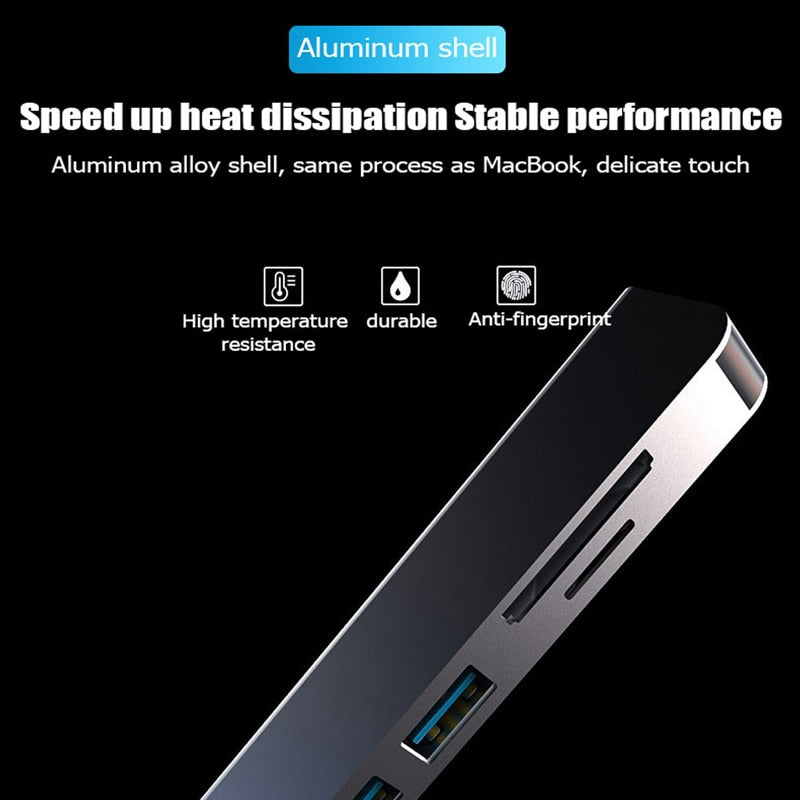 USB C HUB Type C Splitter To HDMI 4K Thunderbolt 3 Docking Station Laptop Adapter With PD SD TF RJ45 For Macbook Air M1 ThinkPad