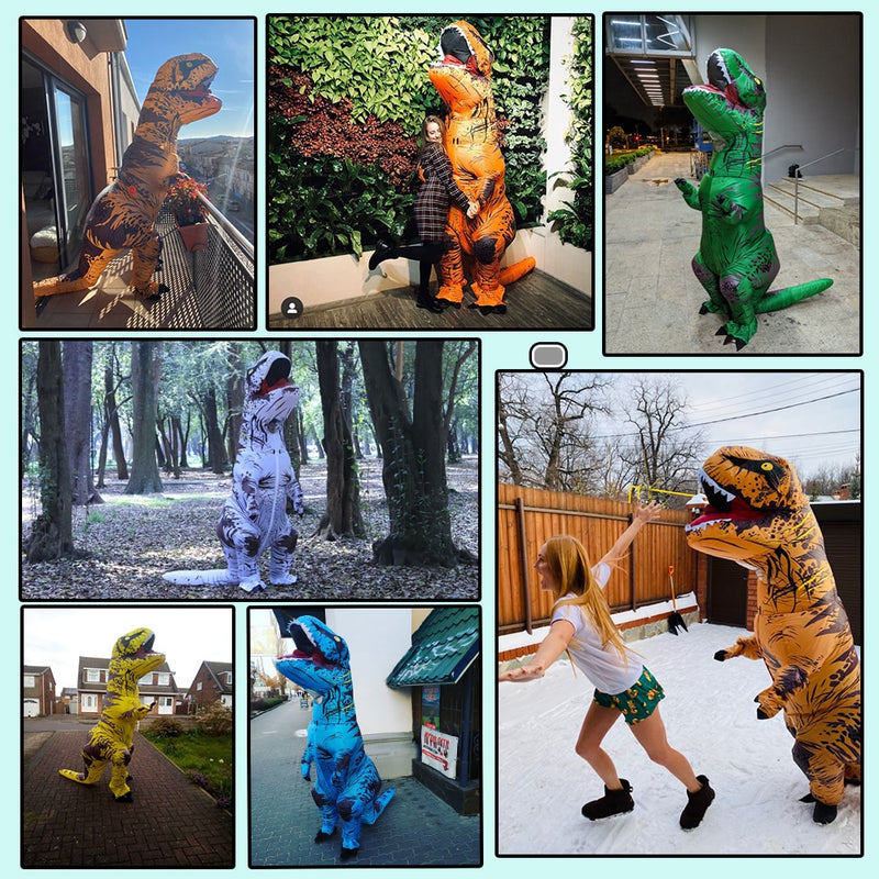 Hot T-Rex Dinosaurier Aufblasbares Kostüm Purim Halloween Party Cosplay Fancy Suits Maskottchen Cartoon Anime Kleid für Erwachsene Kinder