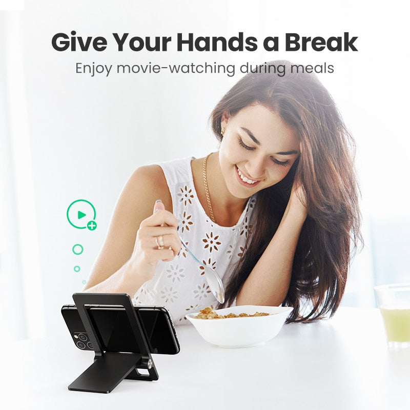 Ugreen Cell Phone Stand for Desk Adjustable Phone Holder Dock for iPhone 13 12 Pro Max Xiaomi Foldable Mobile Phone Holder Stand