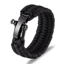 Pulsera de acero inoxidable para acampar al aire libre, pulsera de cuerda de paracaídas para hombre, pulsera de supervivencia para hombre, joyería trenzada hecha a mano