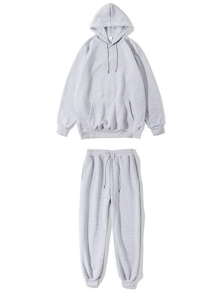 Hoodies Pants Suit for Girls Boys Solid Color  Sweatshirt Suit Kids Autumn Winter Clothes men's hoodie + pants Sets