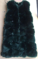 Faux Pelzmantel Winter Frauen 2022 Mode Lässig Warme Dünne Ärmel Lange Faux Fuchspelz Weste Winter Taschen Jacke Frauen 5XL