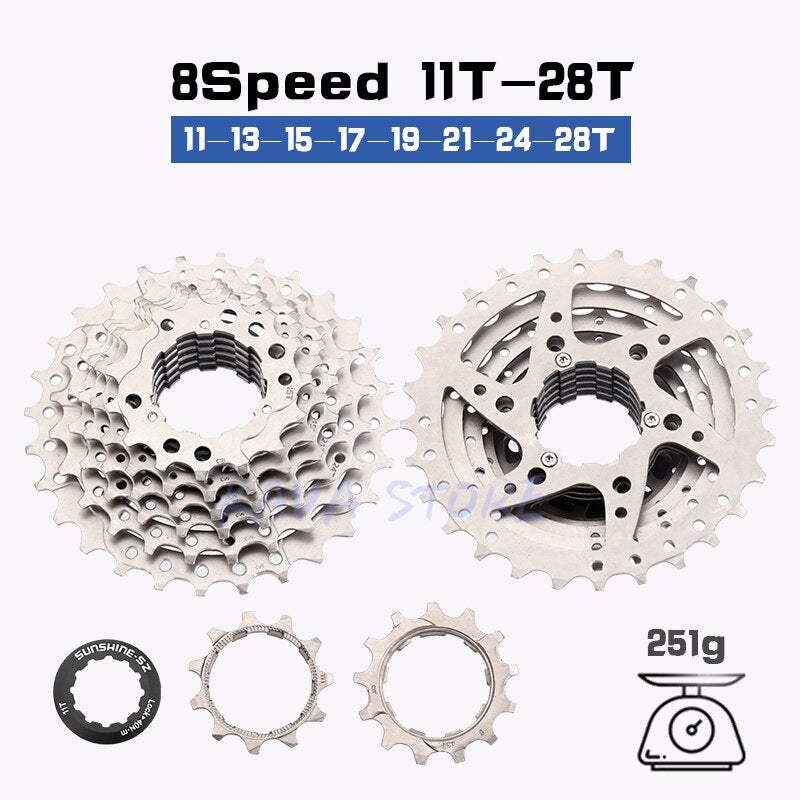 SUNSHINE Road Bike Freewheel 11-25T/28T/32T/34T/36T Bicycle Flywheel 8/9/10/11/12S Speed Cassette Sprocket for Shimano HG K7