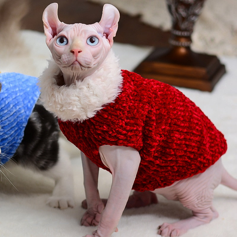 [MPK Store]Hairless cat sphinx cat clothes handmade sweater warm vest autumn and winter