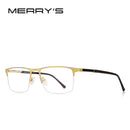 MERRYS DESIGN Men Alloy Glasses Frame Men Square Half Optical Ultralight Myopia Hyperopia Prescription Eyeglasses S2102