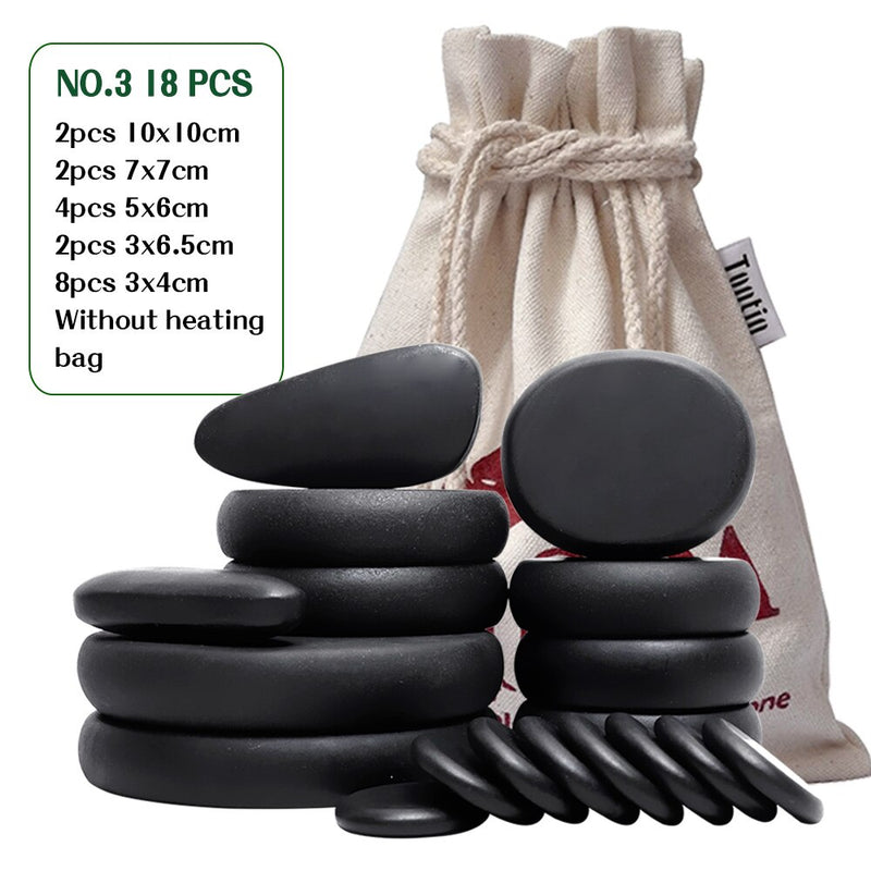 Tontin Hot Stone Massage Set Heater Relieve Stress SPA Solan Health Care Lava Basalt round massage tool Stones CE RoSH