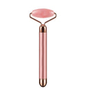 2 in 1 Electric Jade Roller Natural Rose Quartz Vibrating Massager Face Lift Slimming Wrinkle Removal Skin Tightening