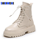 Woman Ankle Boots Flat Heel Shoes Women Lace Up Winter Autumn Shoes Daily Short Boots Woman Footwear Size 35-40 AC166