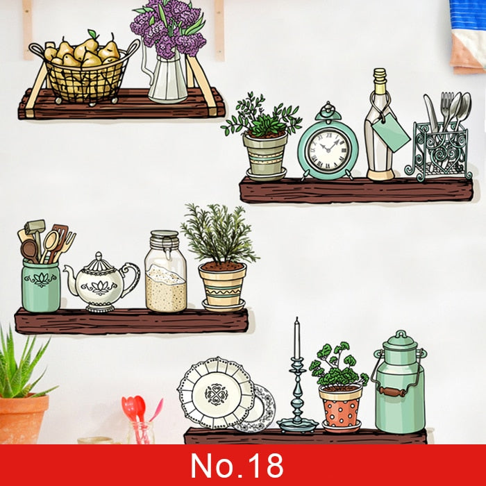 24 styles Plants Series Wall Stickers for Living room Bedroom Green Leaves Removable Wall Decals Vinyl DIY Eco-friendly Murals