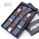 Genuine Leather Men's Suspenders  3/6 Clips Braces Suspensor Adjustable Belt Strap Bretelles Vintage Male Garter For Shirt
