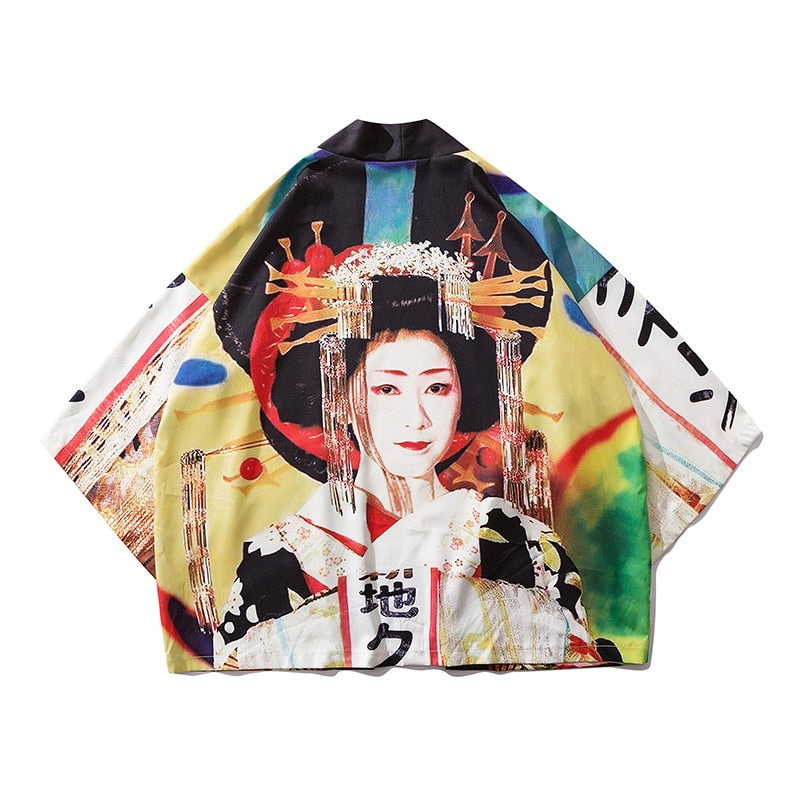 Bebovizi estilo japonés Crane Koi Kimono Tokyo Streetwear Haori hombres mujeres Cardigan Japón chica bata chino dragón Anime ropa