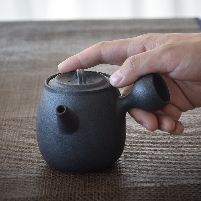 LUWU Kyusu-Teekannen aus Keramik, chinesische Kung-Fu-Teekannen, Trinkgeschirr, 270 ml