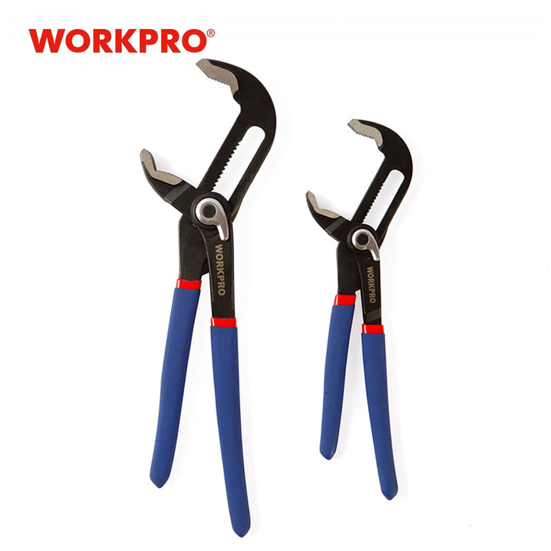 WORKPRO 8" 10" Water Pump Pliers Quick-release Plumbing Pliers Straight Jaw Groove Joint Plier Set