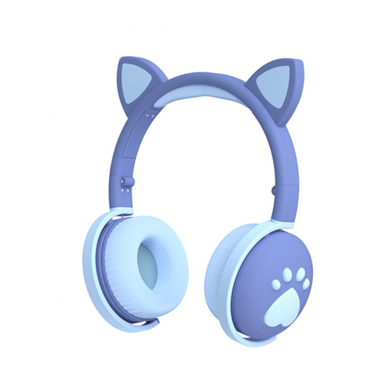 Nette Kinderkopfhörer Drahtlose Ohrhörer, Steuerung LED-Licht Katze Ohr Mädchen Kind Geschenk Bluetooth Gaming Headset Stereo Bass Mit Mikrofon