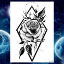 Pegatinas de tatuaje temporal de estilo veraniego, pluma de flor rosa para mujer, tatuajes falsos para hombre, tatuajes artísticos para brazo corporal, Lobo Tribal, León, Henna