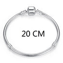 BISAER 925 plata esterlina Pulseira copo de nieve brazaletes 925 corazón serpiente cadena broche mujer plata pulsera para mujer joyería