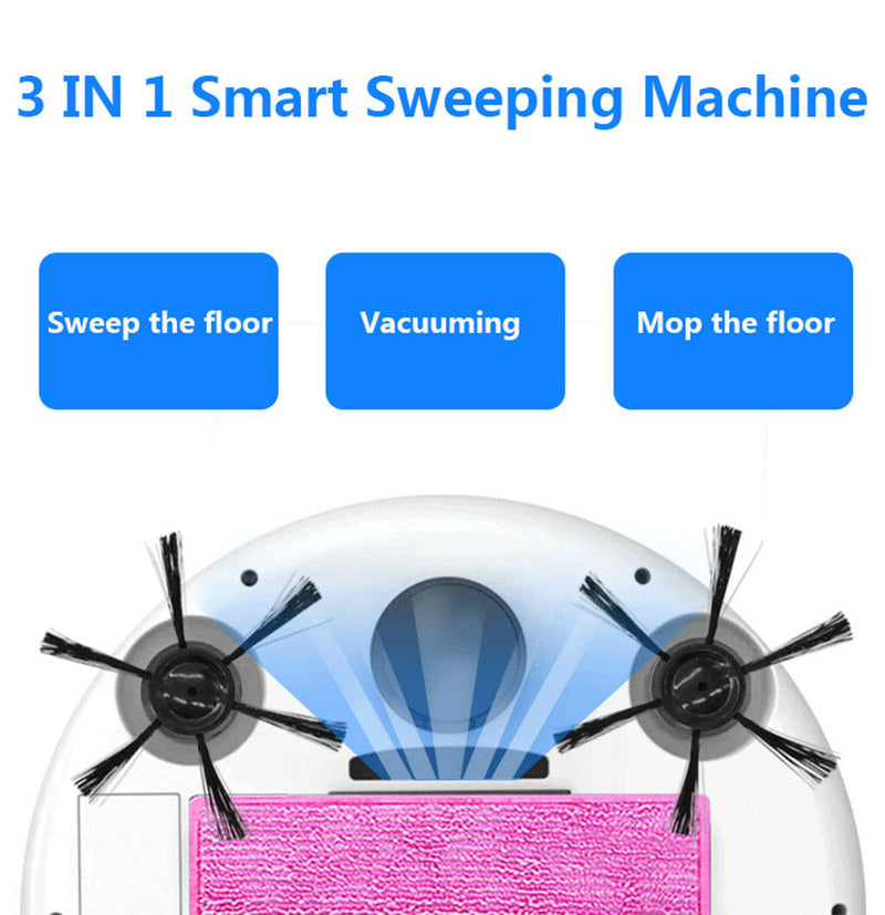 Robot inteligente 3 en 1, aspiradora robótica inalámbrica, máquina de limpieza en seco y húmedo, Robot aspirador inteligente de carga