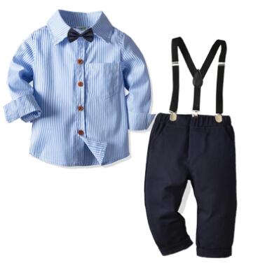 Niño niño camisa a rayas ropa traje 1-6 años niños ropa conjunto camisa fiesta cumpleaños boda regalo chico ropa elegante