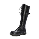 Gdgydh 2021 Autumn British Style Knee-high Boots For Women Plus Size 34-43 Female Boots Round Toe Low Heels Women Shoes Winter
