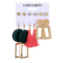2020 Vintage Women Drop Earrings Set Bohemia Acrylic Tassel Pearl Alloy Long Pendant Earrings Geometric Jewelry Party Gift